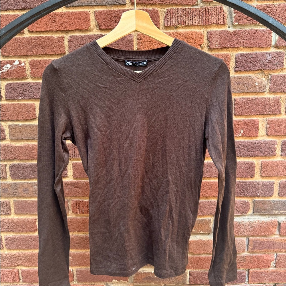 NWT zara japan chocolate brown sweater